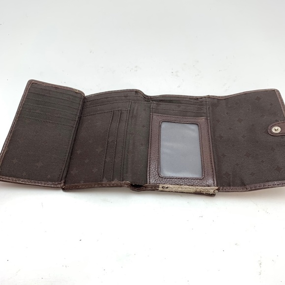 FOSSIL Genuine Leather Wallet Tri-Fold Suede Cards - Picture 12 of 16
